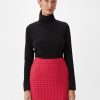 Clothing Comma | Dobby Skirt With A Houndstooth Pattern