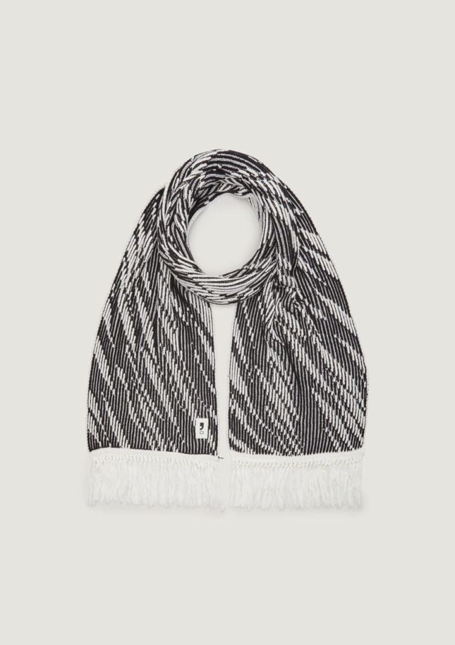 Clothing Comma | Cotton Scarf With A Zebra Pattern