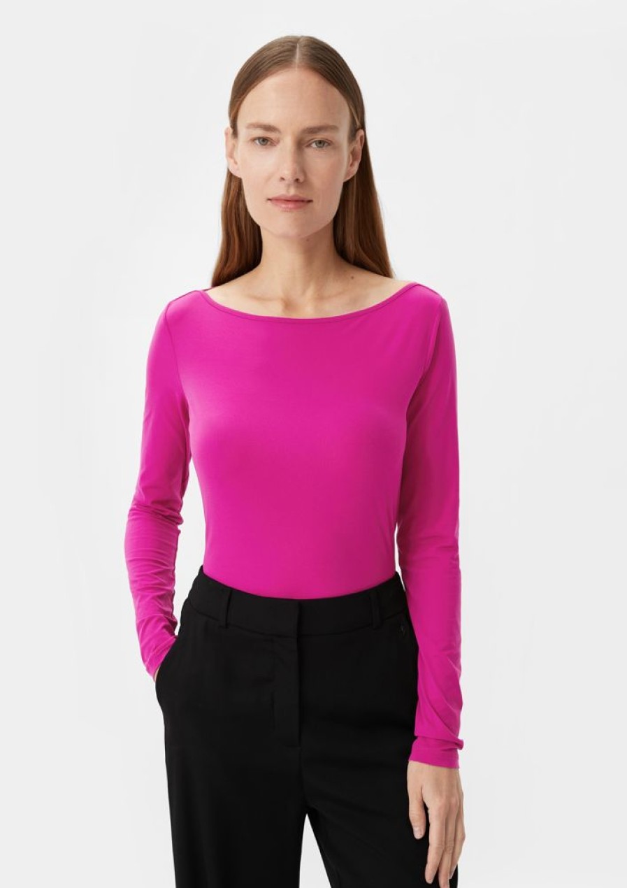 Clothing Comma | T-Shirt With A Bateau Neckline