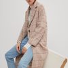 Clothing Comma | Oversized Coat With A Checked Pattern