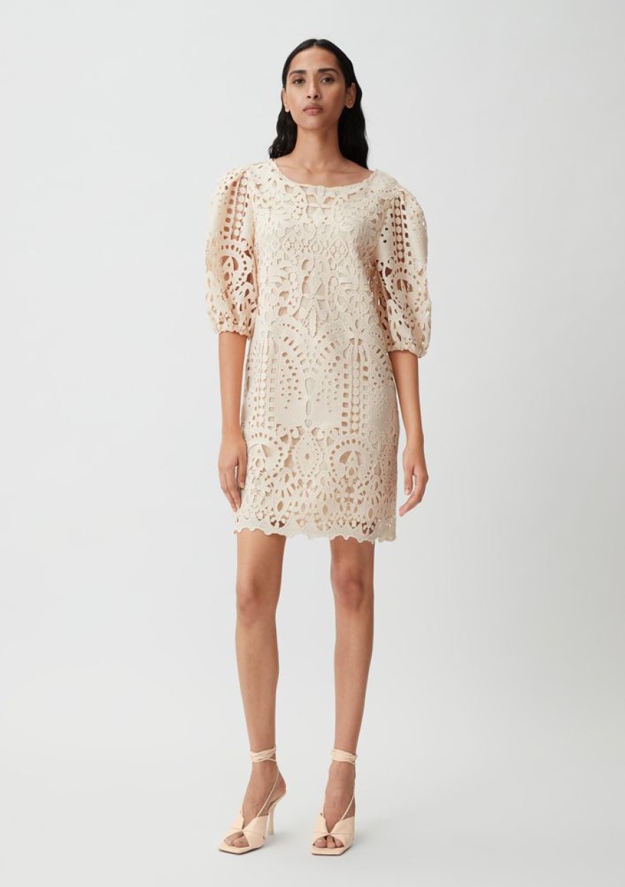 Clothing Comma | Short Dress With Broderie Anglaise