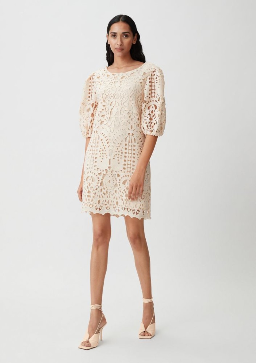 Clothing Comma | Short Dress With Broderie Anglaise