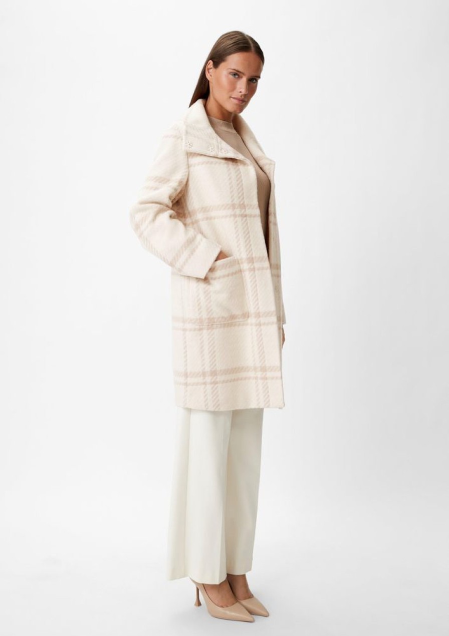 Clothing Comma | Checked Wool Blend Coat